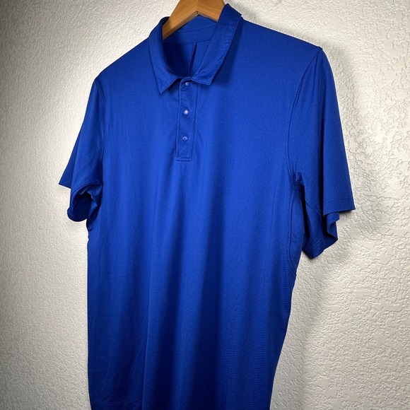 Lululemon Evolution Short-Sleeve Polo Shirt‎ Royal Blue Performance Golf Medium - Picture 3 of 9